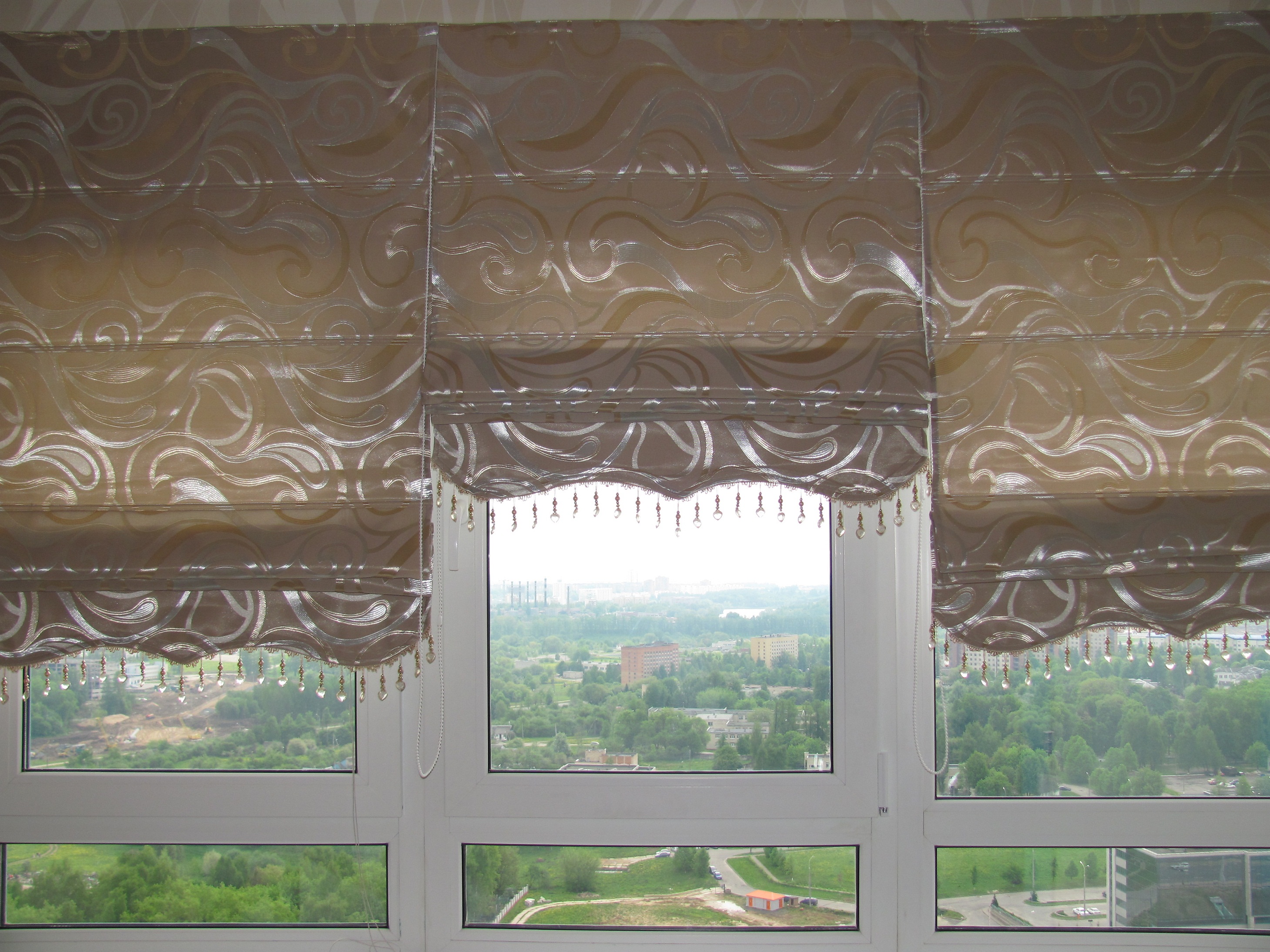 римские шторы с декоративным низом
